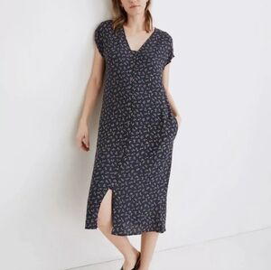Madewell Midnight Blue Floral Midi Dress